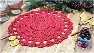 Sous-plat déco table tutoriel crochet by Lidia Crochet Tricot #navidad #crochetlovers #christmasdiy