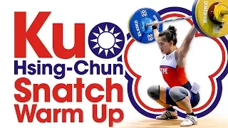 Kuo Hsing-Chun Snatch Warm Up Area 2017 World Weightlifting Championships Part 1 of 2