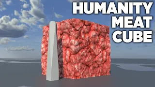 Humanity Crushed to a Single Cube - 3D Comparison