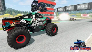 INSANE MONSTER TRUCK RACING #11 | Drag Racing, Crashes, and Obstacle Course - BeamNG Drive