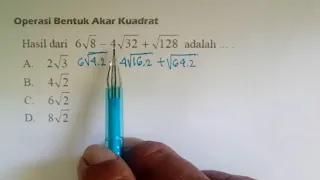 Tutorial menentukan hasil operasi bentuk akar kuadrat - Matematika SMP