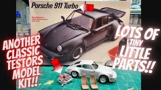 Tiny Parts And Thin Patience!! Testors 1985 Porsche 911 Turbo 1:24 scale model kit.