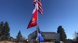 Veterans Day 11.11.2021 Inaugural flag raising ceremony at Leah and Carlos Aguirre's new home.