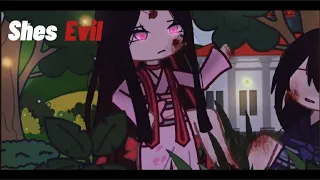 She's evil || evil nezuko au || demon slayer || gacha club || Blood warning ||