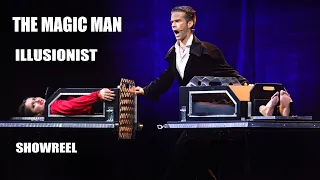 Illusionist MAGIC MAN - Willi Auerbach. Large scale illusion magic show by the German magician