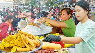 Egg Cake, Waffles, Fried Short Noodles, Spring Rolls, Meatballs, & More - Cambodian Street Food