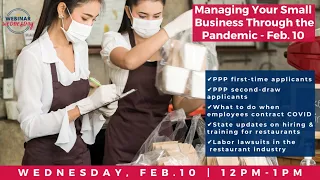 Managing your small business through the Pandemic Feb 10, 2021