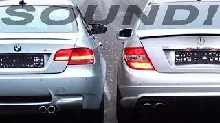 Mercedes C63 AMG vs BMW M3 E92 ACCELERATION SOUND - The V8 Exhaust Difference W204 Beschleunigung