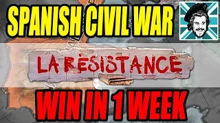 Hearts of Iron IV WIN THE SPANISH CIVIL WAR IN 1 WEEK!  - La Resistance DLC