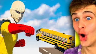 EXTRÉMNĚ SILNÝ ONE PUNCH MAN vs AUTA!