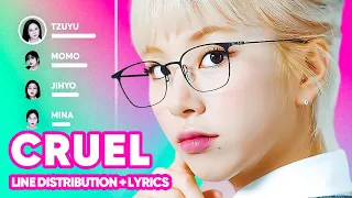 TWICE - CRUEL (Line Distribution + Lyrics Karaoke) PATREON REQUESTED