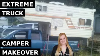 Extreme Truck Camper Makeover Ι Slumber Queen DIY Camper Renovation Ι RV Renovation Series Ι Day 1