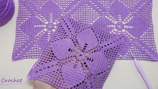 ВЯЗАНИЕ КРЮЧКОМ цветочные КВАДРАТНЫЕ МОТИВЫ МК🌷SUPER Beautiful Pattern Crochet square floral motifs🌷