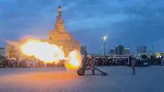 Ramadan cannon fires at sunset in Qatar, harkening back to time before loudspeakers and cellphones