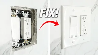 How To Fix A Sunken Electrical Outlet Box In Your Wall! DIY