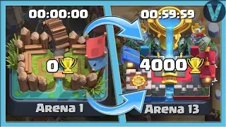 FROM 0 TO 4000 TROPHIES FOR 60 MINUTES! SO FAST LADDER PUSH / CLASH ROYALE