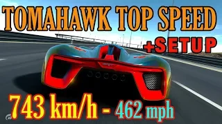 GT Sport - SRT Tomahawk X VGT - Top Speed Record // 743 kmh - 462 mph  + SETUP