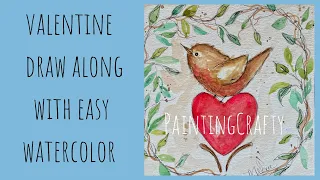 Valentine Drawing and Watercolor Tutorial