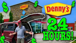 Living at Denny's for 24 Hours 🧇🥞 Stealth Camping #vanlife