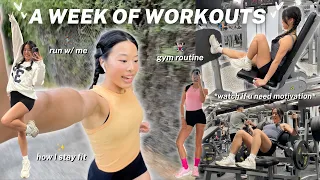 A WEEK OF WORKOUTS 🌟 how i stay fit, run with me, gym routine *WATCH THIS IF YOU NEED MOTIVATION*