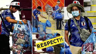 RESPECT!  Japan Fans Cleaning Up The Stadium After Winning Against Germany