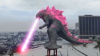 GTA 5 - Godzilla (2024) Attack The City | GODZILLA X KONG THE NEW EMPIRE 2024