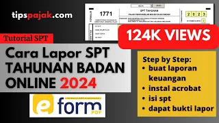 [EKSKLUSIF, MUDAH, LENGKAP] CARA LAPOR SPT TAHUNAN BADAN ONLINE 2024 | SPT 1771| TIPSPAJAK.COM