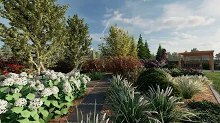 Projekt ogrodu nowoczesnego z dużą ilością roślin| Ogród kwitnący, kolorowy | 2000m2 |