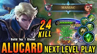 Almost SAVAGE!! 24 kills Alucard Green Build, Next Level Play!! - Build Top 1 Global Alucard ~ MLBB