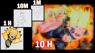 DRAWING CHALLENGE | 1MIN, 10 MIN, 1 HOUR, 10 HOURS | Naruto