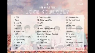 [Full Set List] BTS World Tour 'LOVE YOURSELF' 2018 (Seoul Day 1)