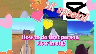 3k Special! Tutorial on 1st person veiw in ETG *equestrian the game*