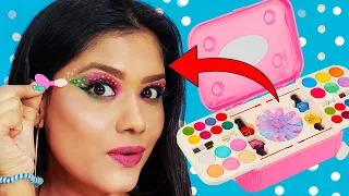 Trying kid's Makeup for the First Time - OMG! You Won’t Believe | Testing Kids Makeup