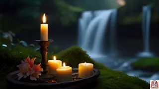 Relaxing Relieves Stress, Heals The Mind, Deep Sleep, Candles and waterfall