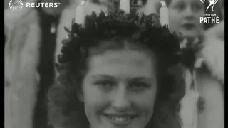 Swedish Queen of Light arrives in London (1949)