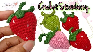 Crochet Amigurumi Keychain 🍓 How to Crochet a Strawberry For Beginners🍓Strawberry Crochet Keychain