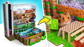 VRAI LABYRINTHE MINECRAFT EN CARTON || Surprends Ton Hamster !