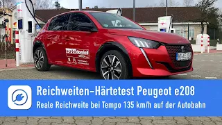 Peugeot e208 GT - Electric car range endurance test at 135 km/h on the motorway