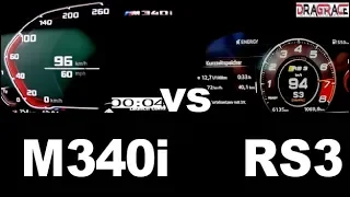 Fastest : BMW M340 i 374 HP vs Audi RS3 400 HP Acceleration Sound 0- 250 km/h