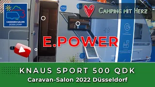 KNAUS Sport 500 QDK E.Power - Günstiger Familien-Wohnwagen ohne Gas! - Caravan-Salon 2022 Düsseldorf