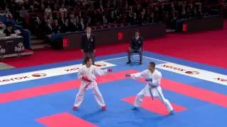 Bronze Male Kumite -60kg. Marco Antic of Serbia vs Andres Rendon of Colombia. 21st WKF Championships