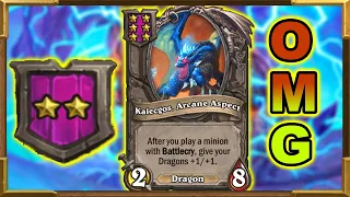 Hearthstone: Kalecgos, Arcane Aspect At Tier 2 On Turn 5! The True Dragons Build At Battlegrounds