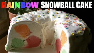 Rainbow Sherbet Snowball Cake -- Retro Recipe -- You Made What?!