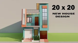 Small 20 by 20 shop with house design,3D 20x20 makan ka naksha,new 20*20 house plan in 3D