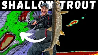 Shallow Lake Trout Locations w/ a NEW LURE! + My Favorite Locations for Ice Fishing Lake Trout