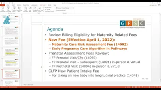 GPSC Maternity Care Risk Assessment and Pathway & Early Prenatal Care