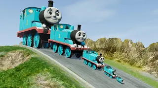 Big & Small Thomas the Tank Engine vs DOWN OF DEATH | BeamNG.Drive