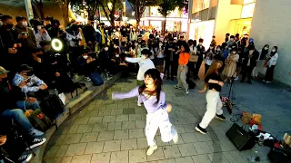 MAJESTY. ENJOYING EXHILARATING BUSKING ON HONGDAE STREET.