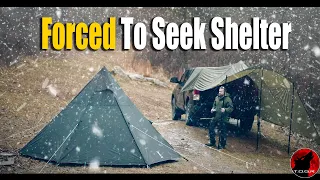 Rain, Storms and Snow - Forced to Seek Shelter - Storm Camping Adventure