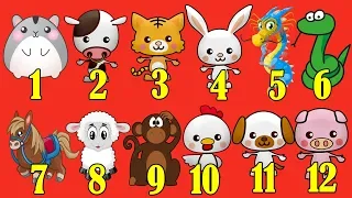 Learn 12 Chinese New Year Animals | 12生肖動物 (中英文)